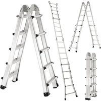 Teleskopleiter klappbar - 4,8m - 4x5 Sprossen, Treppenleiter, Treppensteigerleiter, Profi Multifunktion, Tragkraft: 150kg von TLGREEN