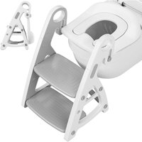 Tlgreen - Toilettentrainer Kinder wc Sitz Baby mit Treppe Toilettensitz mit Leiter Grau von TLGREEN