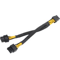 Tlily - 1 StüCk gpu PCIe 8 Pin Buchse zu Dual 2X (6 + 2) Stecker pci Express Netzteil Geflochtenes Y-Splitter VerläNgerungs Kabel, 20 Cm von TLILY
