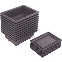 10 Packungen Bonsai-Trainingstöpfe mit Tablett, Anzuchttopf aus Kunststoff für Garten, Hof, Wohnzimmer, Balkon, 16,5 x 12 cm 10 Packungen Bonsai-Trainingstöpfe mit Tablett, Anzuchttopf aus Kunststoff für Garten, Hof, Wohnzimmer, Balkon, 16,5 x 12 cm von TLILY