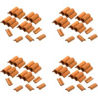 Tlily - 100 StüCke Mini Rote Dach Ziegel Modellbau Set Miniatur Fliesen Figur Landschaftsbau Mach Es Selbst Feen Garten ZubehöR b von TLILY