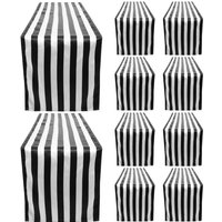 10Er-Pack TischläUfer, Polyester-Tischdekoration, Klassischer Schwarz- Gestreifter Modernes, Elegantes Design von TLILY
