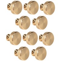 10er-Pack 1,2 Zoll gebürstete Goldschrankknöpfe Gerändelte Küchenschubladen Runde Kommode von TLILY
