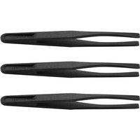 Tlily - 115Mm Lange Flache Spitze Schwarze Plastik Antistatisch Pinzette 3 Stueck von TLILY