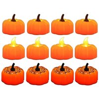 12 Sets Halloween Dekoration Party Atmosphäre Layout led elektronische Kerzenlicht Simulation leuchtende Kürbislaterne, d von TLILY
