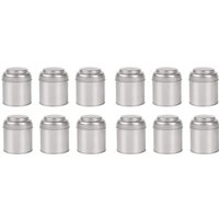 Tlily - 12 Teedosen-Kanister mit Luftdichten Doppeldeckeln, Mini-Blechdosenbox und Kleinen Runden KüChenkanistern für Tee (Silber) von TLILY