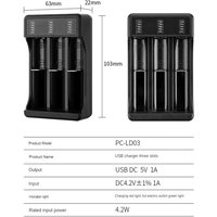 Tlily - 18650 SchnellladegeräT mit Typ-C-Kabel 4,2 v Lithium- Intelligentes LadegeräT für 14500 26650 , 2 SteckpläTze von TLILY