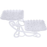 2 Etagen Kuchen Dessert Halter Cupcake GebäCk Tablett SüßIgkeiten Buffet Obst Hochzeit Verwendung ein Quadrat von TLILY