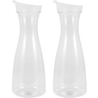 2 StüCke 1L Kunststoff Wasser Karaffen mit WeißEn Flip Tab Deckeln - Lebensmittelechte und Recycelbare Bruchsichere KrüGe Saftglas von TLILY