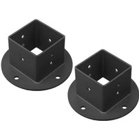2 Stück 2 x 2 Quadratische Zaunpfosten-Flanschbasis Pergola-Pfostenhalterungen-Kit, robuster Wandmontageanker von TLILY