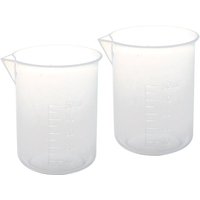 Tlily - 2 Stueck 50ml Labor plastik wasser Fluessigkeit messbecher Transparent von TLILY