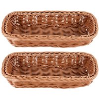 2 Stücke Rattan Kunststoff Korb Besteck Rechteckigen Aufbewahrungs Box Stäbchen Brot Kuchen Obst Lagerung 2 Stücke Rattan Kunststoff Korb Besteck Rechteckigen Aufbewahrungs Box Stäbchen Brot Kuchen Obst Lagerung von TLILY