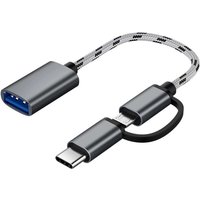 Tlily - 2 im 1 usb otg Kabel Typ c / Micro-USB zu 3.0 Adapter Geflochtenes Daten üBertragungs für Andriod Phone () von TLILY