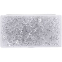 200 Stück sternförmige Reißzwecken aus Kunststoff, transparent, mit Box für Korktafel, Stahlspitze, dekorativ 200 Stück sternförmige Reißzwecken aus Kunststoff, transparent, mit Box für Korktafel, Stahlspitze, dekorativ von TLILY