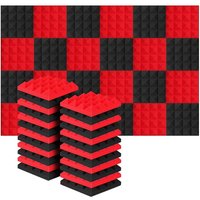 24 StüCk 25 X 5 Cm Studio-Akustik-Schallschutz-Pyramiden-GeräUschdäMmungs-Schallabsorptions-Behandlungsplatten Schwarz + Rot 24 StüCk 25 X 5 Cm Studio-Akustik-Schallschutz-Pyramiden-GeräUschdäMmungs-Schallabsorptions-Behandlungsplatten Schwarz + Rot von TLILY