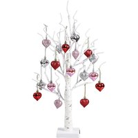 2FT Valentines Decor BirchTrees Licht mit Hängenden Herz Ornament Beleuchtet für Home WeddingParty Tisch von TLILY