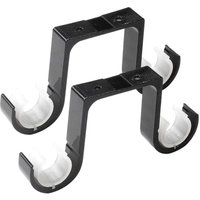 2Pcs Doppel Vorhang Stange Klammern Decke Montieren Unterstützt Aluminium Legierung Schwarz von TLILY