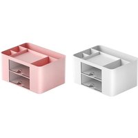 2Pcs Rosa + Weiß Einfache Transparent Schublade Lagerung Box Kinder Student Büro Desktop Ornamente Stift Halter von TLILY