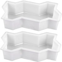 2X Drei Wellen Form Garten Weg Konkrete Pflaster Plastik Form Diy Gehweg Zement Ziegel Form von TLILY