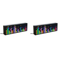 Tlily - 2X led Musik Rhythmuslichter Sprache Sensor 1624 rgb Atmosphären Pegel Anzeige mit Uhr Anzeige (Kabel Steuerung) von TLILY