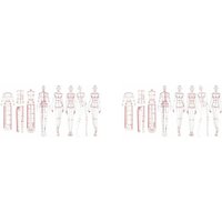 2X Mode Illustration Lineale Skizzieren Vorlagen Lineal Nähen Humanoide Muster Design Kleidung Messen, Kombination von TLILY