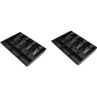 2X Registrier Kassen Schublade - Bargeld Tablett für 4 Scheine / 3 Münzen Registrier Kassen Einlage, 12,6 x 9,6 x 1,4 von TLILY