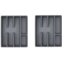 2X Schublade Küchenschubladen-Organizer Besteckhalter Utensilien-Organizer Besteck-Organizer Tablett Kunststoff-Besteck-Organizer von TLILY