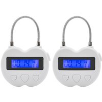2X Smart Time Lock LCD-Display Zeitschloss Multifunktions-Elektronik-Timer, Wasserdichtes USB-Wiederaufladbares Temporäres Timer-Vorhängeschloss von TLILY