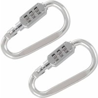 Tlily - 2X with Kombinationsschloss 3-Stellig Zahlen Vorhängeschloss Karabiner Silber von TLILY