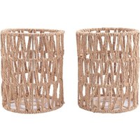 2er-Pack Rattan-Lampenschirme, 5,9 x 5 Zoll, handgewebte Schirme, Ersatz für Stehlampen, Pendelleuchten von TLILY