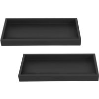 2er Set Badezimmertablett, Dekotablett, Schwarzes Silikon-Ablagetablett, Kleines Tablett für Waschbecken, Badewanne-Rechteck von TLILY
