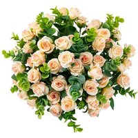 3 Pack GefäLschte Seiden Rose Zur Dekoration Faux Blumenstrauß für diy Vase Zuhause Hochzeit Party (Champagner) von TLILY