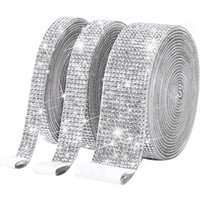 Tlily - 3 Rollen Selbstklebendes Kristall-Strass-Diamantband - Bling-Diamant-Aufkleber, Wickelrolle zum Selbermachen mit 2 mm Strasssteinen von TLILY