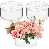 3 Stück Acryl-Blumen-Mittelstück für Esstischdekorationen, Hochzeit, Runde Blumenvase, 12 Löcher, Mittelstück- von TLILY