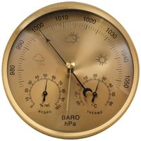 3-in-1-Zifferblatt-Barometer, Thermometer, Hygrometer für Zuhause, Wanddekoration, Babyzimmer, Angeln (Gold) von TLILY