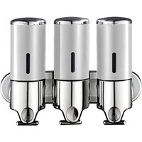3er-Pack 500 ml Seifenspender zur Wandmontage für Bad und Küche, Shampoo ohne Bohren mit Klebstoff, Silber 3er-Pack 500 ml Seifenspender zur Wandmontage für Bad und Küche, Shampoo ohne Bohren mit Klebstoff, Silber von TLILY