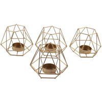4 StüCk Metall Geometrisches Design Tee Licht Votiv Kerzen Halter, Hohle Halter für Hochzeit Haus Dekoration von TLILY