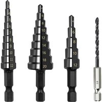 Tlily - 4 Stücke 3-12 4-12 4-20mm hss Gerade Nut Stufenbohrer Nitrid Twist Holz Metall Lochschneider Kernbohrwerkzeuge von TLILY