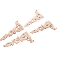 Tlily - 4 Teile/satz Holz Geschnitzt Ecke Onlays Applique Unlackiert Rahmen Schrank ein von TLILY