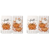 4-Teiliges Herbst-KüChenhandtüCher-Set mit 4 StüCk, Orange, KüRbisgrau, Kariert, Herbst-GeschirrtüCher, GeschirrtüCher zum Trocknen 4-Teiliges Herbst-KüChenhandtüCher-Set mit 4 StüCk, Orange, KüRbisgrau, Kariert, Herbst-GeschirrtüCher, GeschirrtüCher zum Trocknen von TLILY
