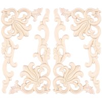 Tlily - 4Pcs Europäischen Floral Handwerk Möbel Dekorative Geschnitzte Applique Holz Moderne Wand Rahmen Ecke Tür von TLILY