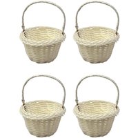 Tlily - 4er-Pack geflochtene Mini-Körbe, Blumenkorb für Hochzeiten, 8 x 5 cm Körbe für Mädchen, Körbe für Blumenmädchen, geflochtene Blumen von TLILY
