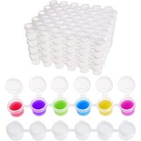 50 Streifen FarbtöPfe Streifen, 300 TöPfe 2Ml/0.07 Oz Leere Farbe Becher TöPfe mit Deckel, für Klassen Zimmer GemäLde Kunst Fest von TLILY