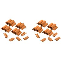 Tlily - 50 Stücke Mini Rote Dach Ziegel Modellbau Set Miniatur Fliesen Figur Landschaftsbau Mach Es Selbst Feen Garten Zubehör b von TLILY