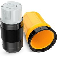 50AMP-RV-Stromkabel-Twist-Lock-Stecker mit Boot Locking Cover 50A Power Connector Kit Kunststoff 125/250V Female Locking Shore Replacement Inlet 50AMP-RV-Stromkabel-Twist-Lock-Stecker mit Boot Locking Cover 50A Power Connector Kit Kunststoff 125/250V Female Locking Shore Replacement Inlet von TLILY