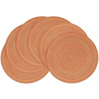 6 Stück Runde Geflochtene Tischsets, 6er-Set, Runde Tischsets, Waschbar, 38,1 Cm, Tischsets für Esstisch, Hochzeit, Party, Langlebig, Einfache von TLILY