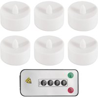 6 Stück flammenlose Kerzen, batteriebetriebene LED-Teelichter, künstliche Kerzen, LED-Kerzen mit 6-Tasten-Timer-Fernbedienung von TLILY