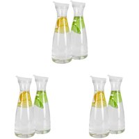 6 Stücke 0.6L Kunststoff Wasser Karaffen mit Weißen Flip Tab Deckeln - Lebensmittelechte und Recycelbare Bruchsichere KrüGe - Saftglas von TLILY