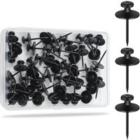 60 Stück doppelköpfige Nägel zum Aufhängen von Bildern, Wandaufhänger ohne Nägel, Reißnägel für die Wand, Schwarz 60 Stück doppelköpfige Nägel zum Aufhängen von Bildern, Wandaufhänger ohne Nägel, Reißnägel für die Wand, Schwarz von TLILY