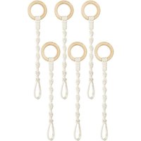 Tlily - 6er-Pack Pflanzenhänger Extender Holzring Handgewebt Blumentopf Seil Baumwolle Garten Tlily - 6er-Pack Pflanzenhänger Extender Holzring Handgewebt Blumentopf Seil Baumwolle Garten von TLILY